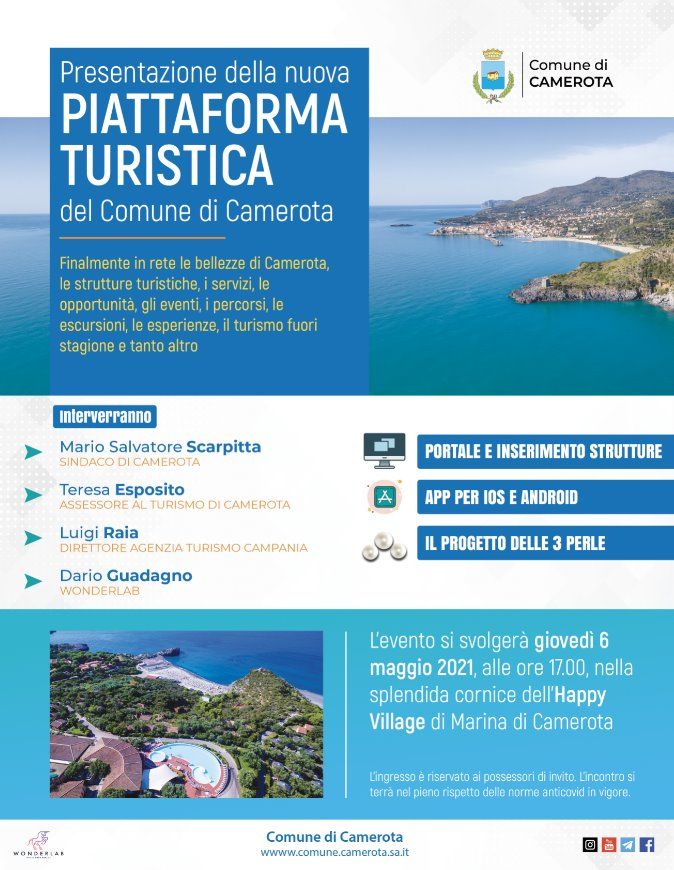 Camerota, presentazione piattaforma turistica - 6 maggio 02052021 locandina web - Camerota, presentazione piattaforma turistica - 6 maggio