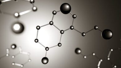 3d illustration model of serotonin molecule horm 2021 08 31 13 46 21 utc scaled