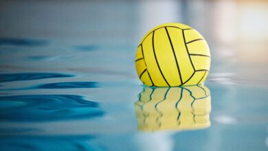 water polo sports and ball on swimming pool surfa 2023 02 14 22 45 03 utc