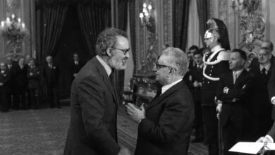 eugenio scalfari con il presidente giovanni leone