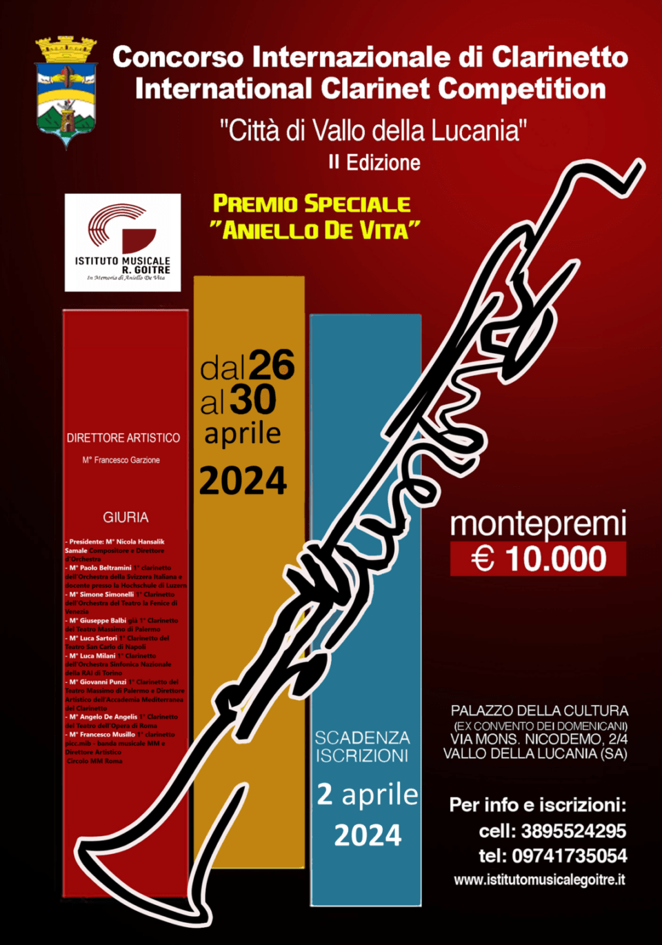 Locandina Concorso Clarinetto I Edizione Vallo x