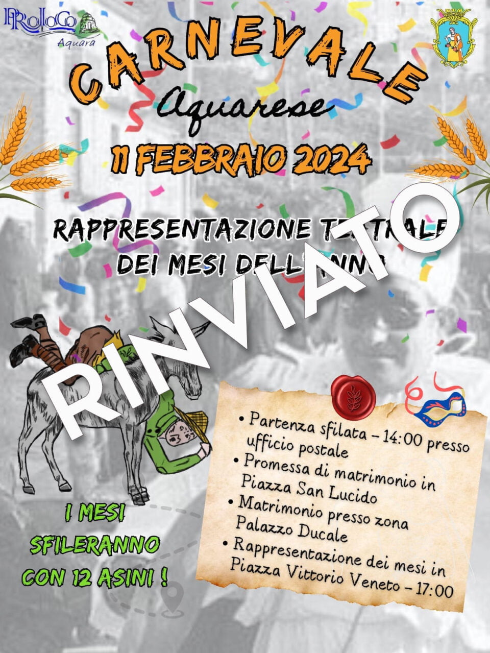 carnevale aquara rinviato
