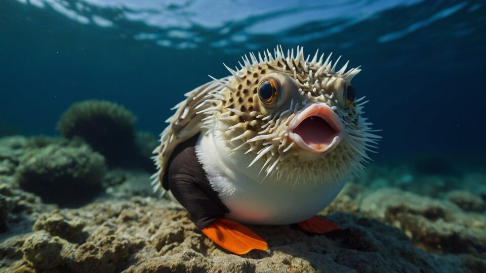 pesce pallaprima di indossare la maschera