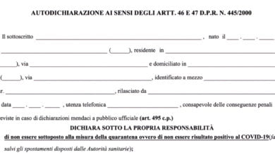 autocertificazione lockdown