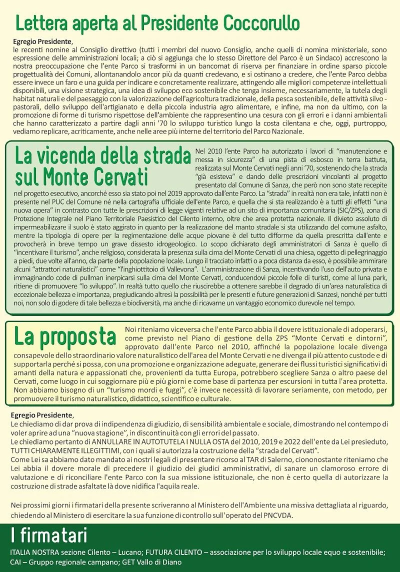 lettera aperta al presidente coccorullo