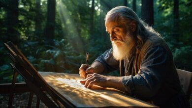 Default the painter leonardo da vinci works immersed in the na ()