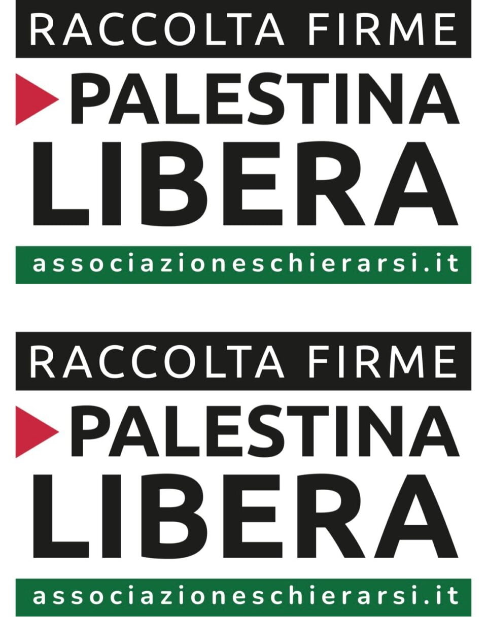 RACCOLTA FIRME PALESTINA LIBERA