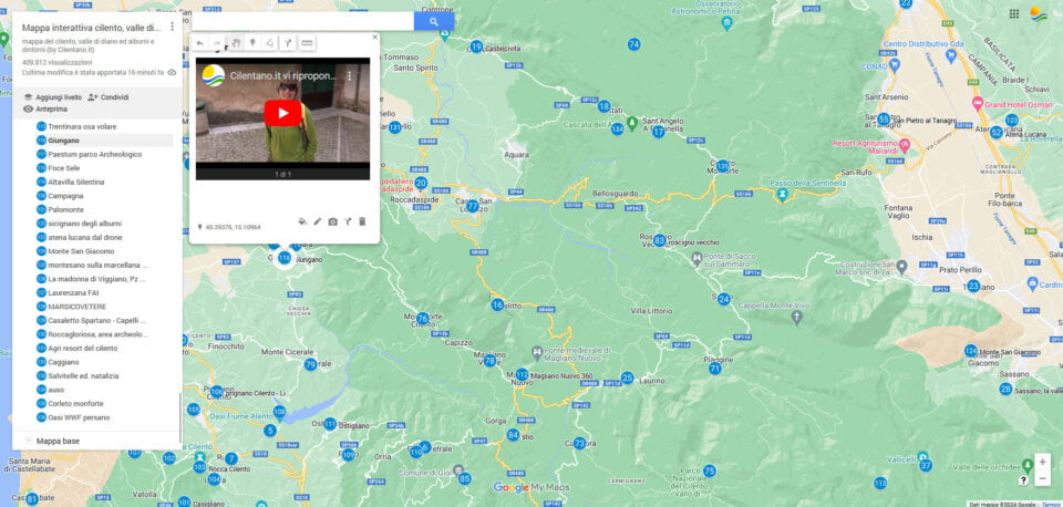 mappa interattiva e video del cilento vallo di diano ed alburni