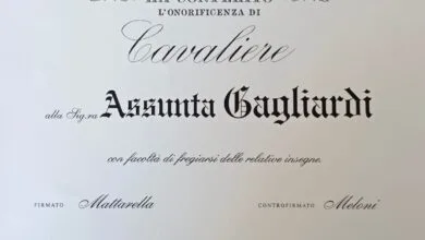 Assunta Gagliardi Cavaliere della Repubblica